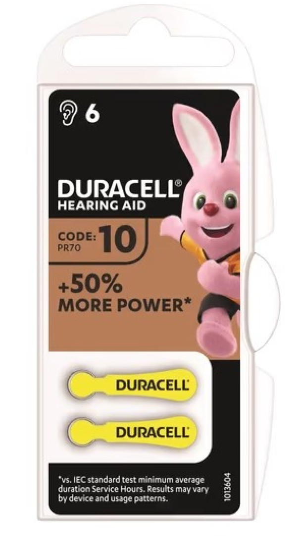 Duracell Hearing Aid 10/PR70 1,45V baterija za slusni aparat PAK6