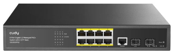 Cudy GS2008S2 8-Port Layer 2 Managed Gigabit Switch with 2 Gigabit SFP Slots