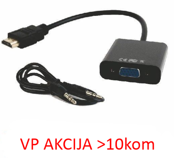 A-HDMI-VGA-06 ** Gembird  HDMI to VGA + AUDIO adapter cable, single port (alt A-HDMI-VGA-03, 439)