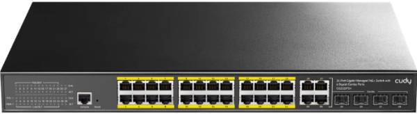 Cudy GS2028PS4-400W, 10/100/1000M 24-Port POE + 4Port Uplink Gigabit Managed Switch