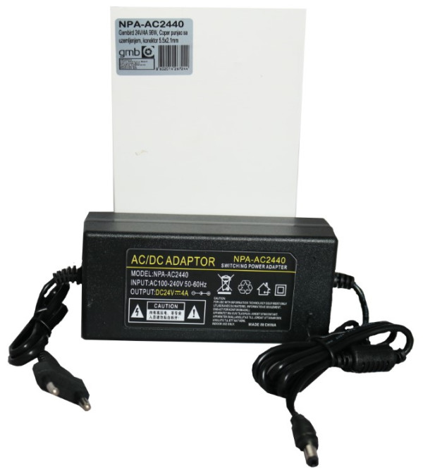 NPA-AC2440 Gembird 24V/4A 96W, Coper punjac sa uzemljenjem, konektor 5.5x2.1mm