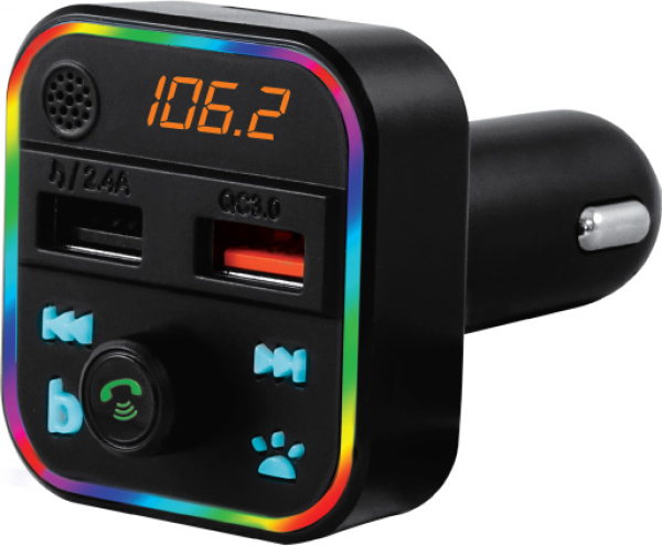 PROSTO BT FM transmiter i USB auto punjač, MP3 plejer, BASS boost, RGB