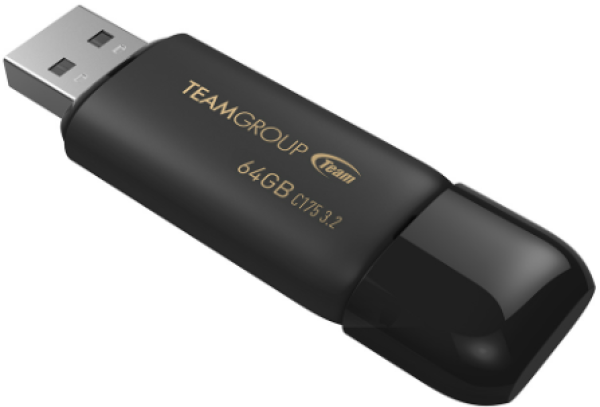 TeamGroup TC175364GB26 64GB C175 USB 3.2 BLACK with Type C adapter