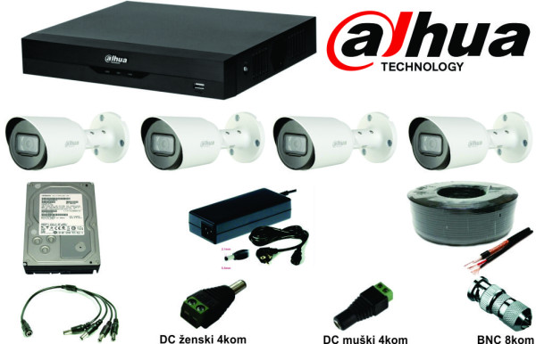 Dahua SET-01 * 4 kamere + DVR, FULL HD, 2TB - NAJPRODAVANIJI (22620)