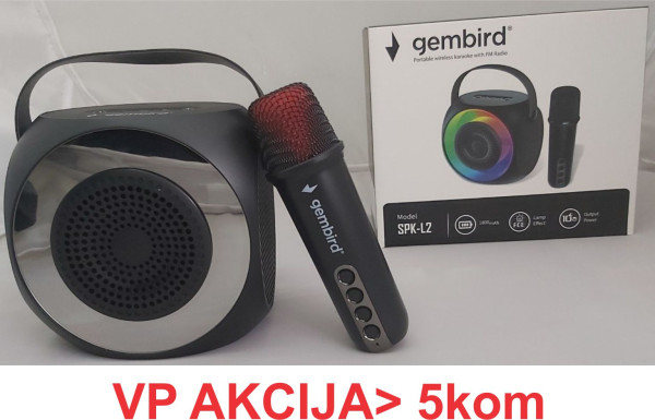 SPK-L2 ** Gembird Bluetooth zvucnik FM RGB, 10W, 1800mAh, microSD, AUX + mikrofon 500mAh (1360)