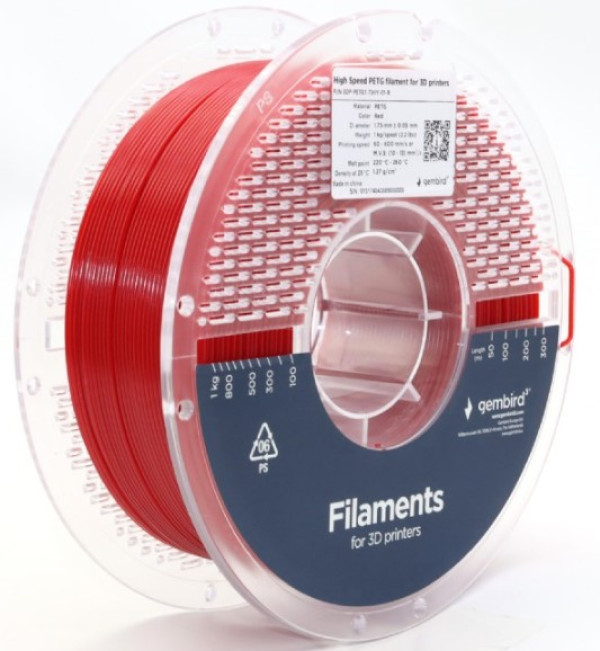 3DP-PETG1.75HY-01-R PETG filament velike brzine za 3D stampac 1.75mm, kotur 1KG RED