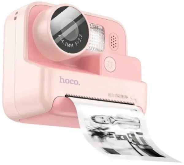 hoco. Dečija kamera sa štampačem, 2 inča IPS LCD, 720p, microSD - DV200 Pink