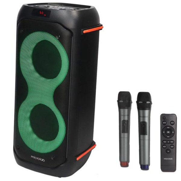 Microlab PT602W karaoke zvucnik 160W, Bluetooth, LED, 7,4V/4000mAh, Aux, USB, microSD, + Mic*2kom