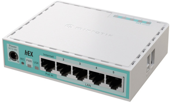 Mikrotik E50UG hEX, 5x Gigabit Ethernet ports, Passive PoE